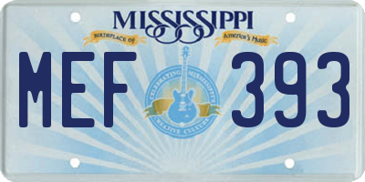 MS license plate MEF393