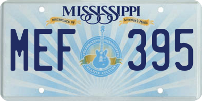 MS license plate MEF395