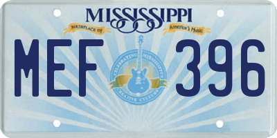 MS license plate MEF396