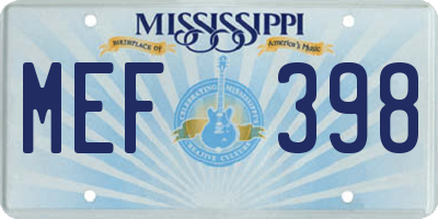 MS license plate MEF398