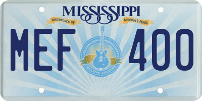 MS license plate MEF400