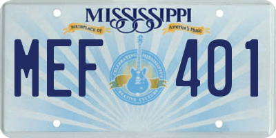 MS license plate MEF401