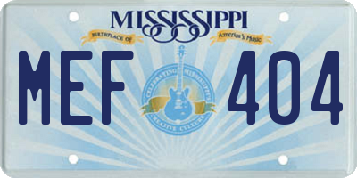 MS license plate MEF404