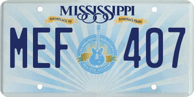 MS license plate MEF407