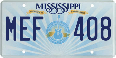 MS license plate MEF408
