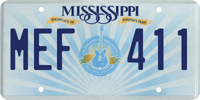 MS license plate MEF411