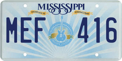 MS license plate MEF416