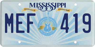 MS license plate MEF419