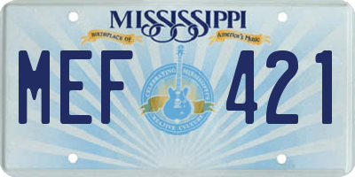 MS license plate MEF421