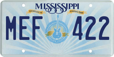 MS license plate MEF422