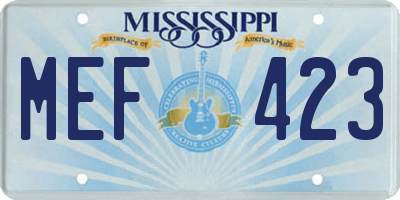 MS license plate MEF423