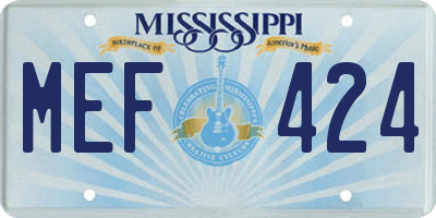 MS license plate MEF424