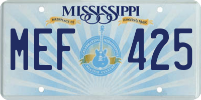 MS license plate MEF425