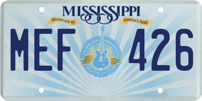 MS license plate MEF426