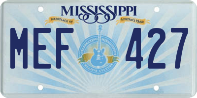 MS license plate MEF427