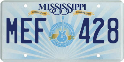 MS license plate MEF428