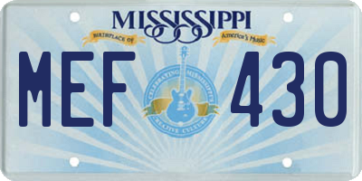 MS license plate MEF430