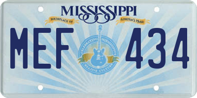 MS license plate MEF434