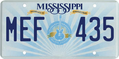 MS license plate MEF435