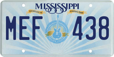MS license plate MEF438