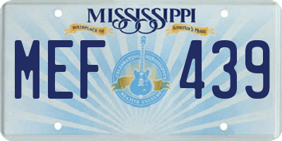 MS license plate MEF439
