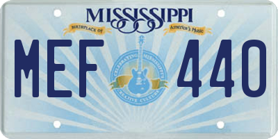 MS license plate MEF440