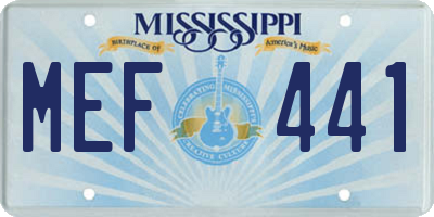 MS license plate MEF441