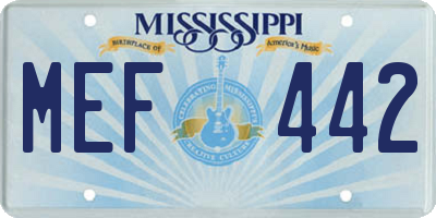 MS license plate MEF442
