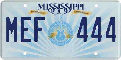 MS license plate MEF444