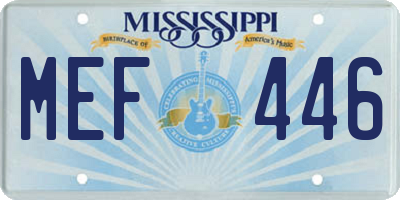 MS license plate MEF446