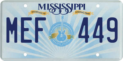 MS license plate MEF449
