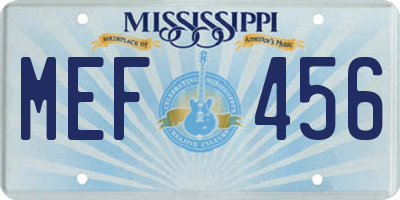 MS license plate MEF456