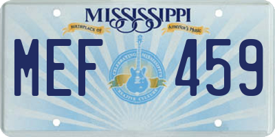 MS license plate MEF459