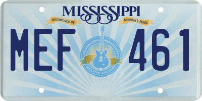 MS license plate MEF461