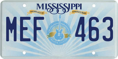 MS license plate MEF463