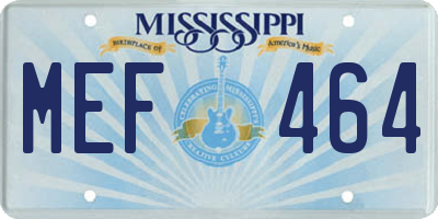 MS license plate MEF464