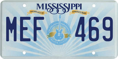 MS license plate MEF469