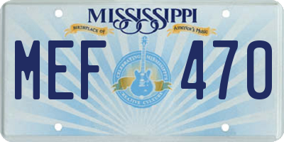 MS license plate MEF470