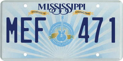 MS license plate MEF471