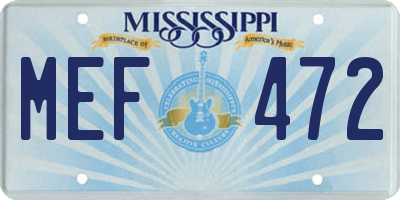 MS license plate MEF472