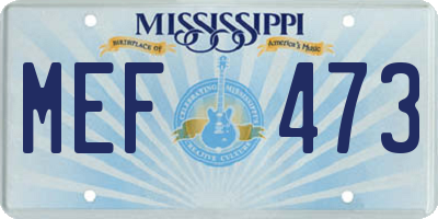 MS license plate MEF473