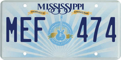 MS license plate MEF474
