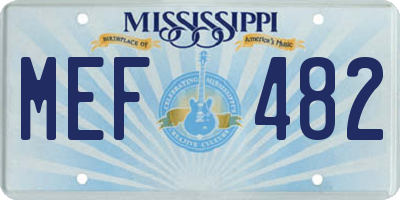 MS license plate MEF482