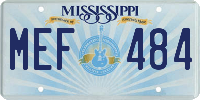 MS license plate MEF484