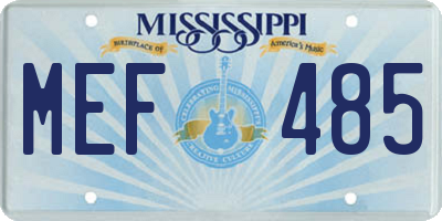 MS license plate MEF485