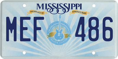 MS license plate MEF486