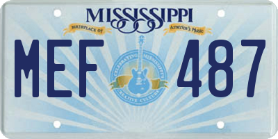 MS license plate MEF487