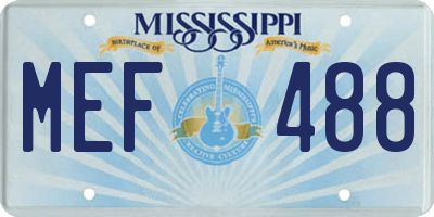 MS license plate MEF488