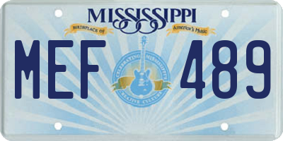 MS license plate MEF489