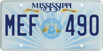 MS license plate MEF490
